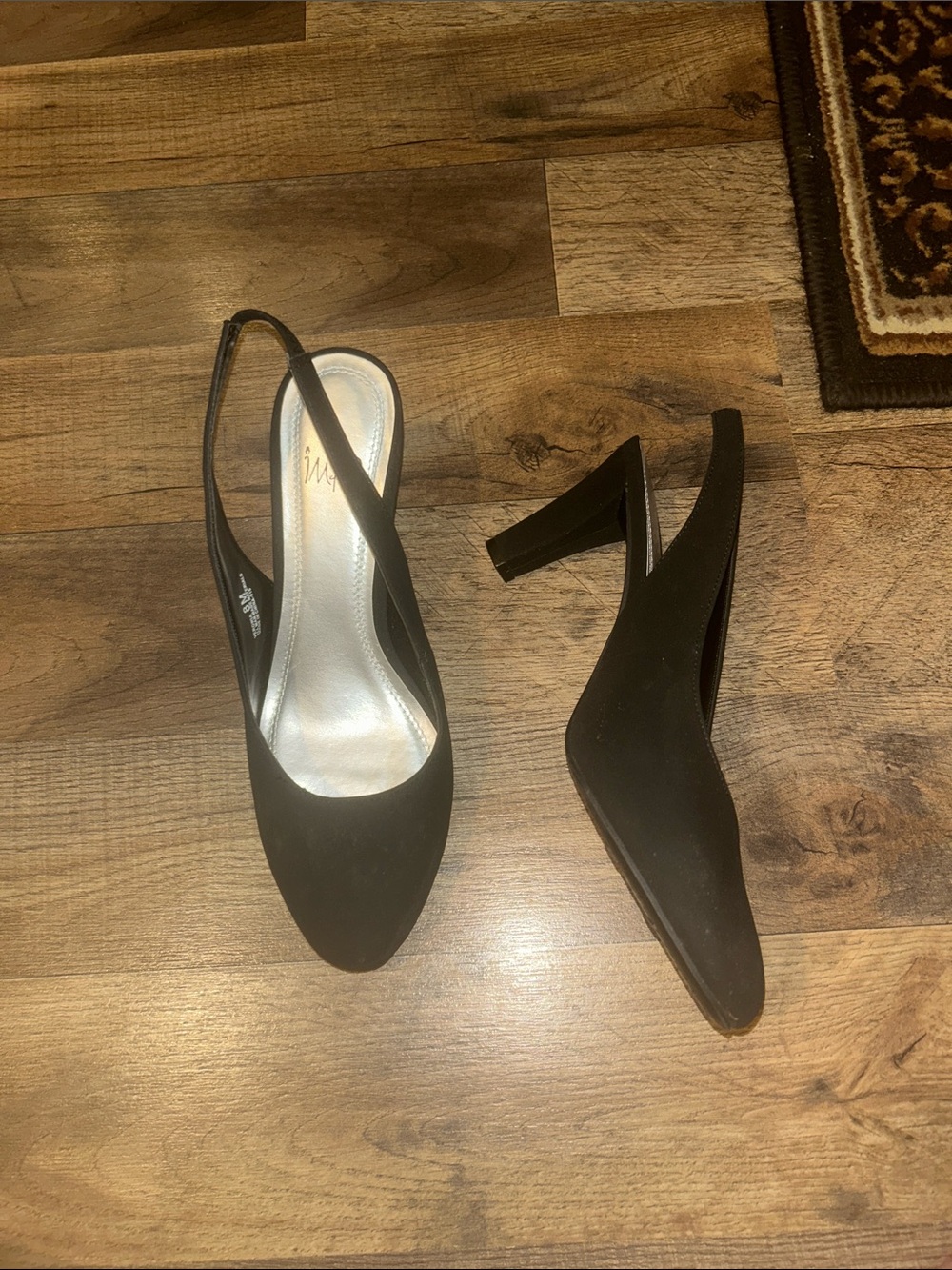 Impo Black Slingback Pointed Toe Heels - Women